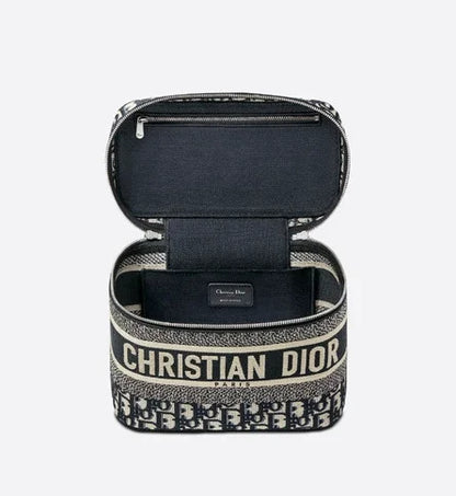 Christian Dior Travel Vanity Case – Women’s Oblique Embroidery Cosmetic Bags