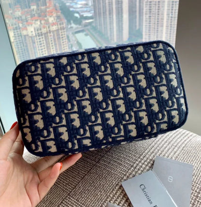 Christian Dior Travel Vanity Case – Women’s Oblique Embroidery Cosmetic Bags