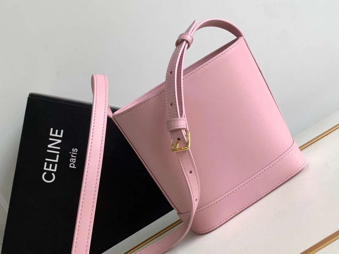 Celine Small Bucket Cuir Triomphe Mini Pink Bag 19.5x16x7cm