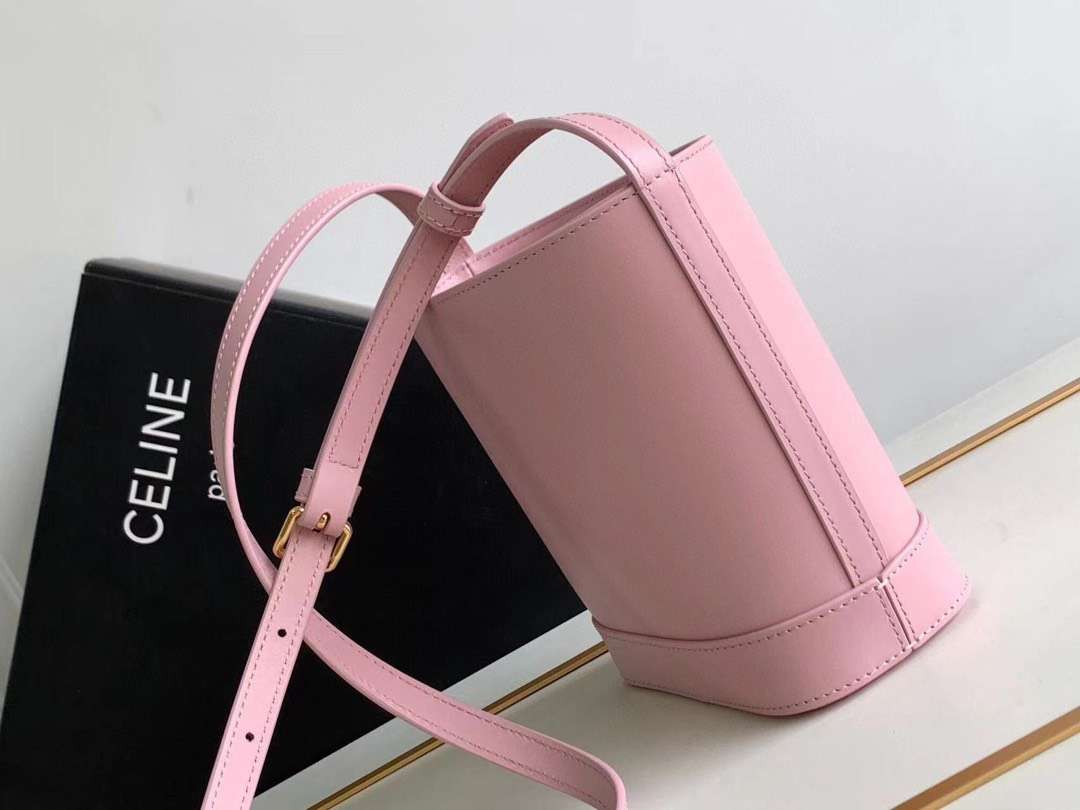 Celine Small Bucket Cuir Triomphe Mini Pink Bag 19.5x16x7cm