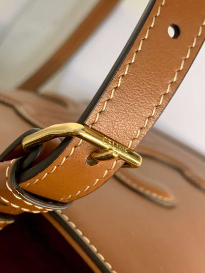 Celine Small Bucket Cuir Triomphe Brown Bucket Handbag 30x22x12cm