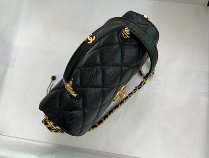 Chanel Handle Woman’s Handbags Demi Lock Gold With Leather 19cm