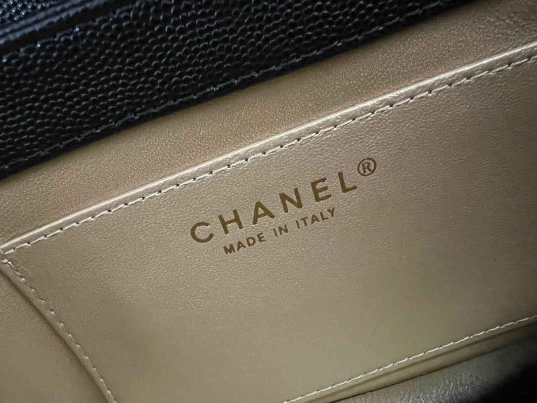 Chanel Handle Woman’s Handbags Demi Lock Gold With Leather 19cm