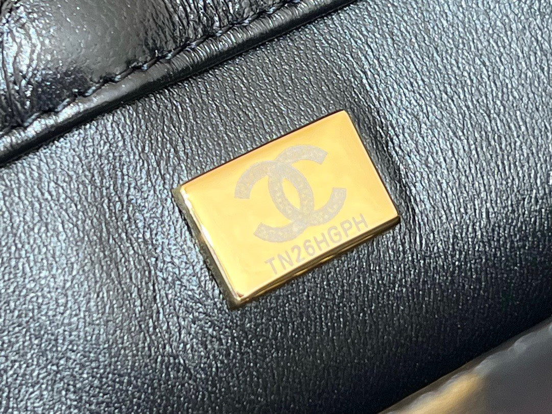 Chanel Mini Rectangular Flap With Top Handle Black 20cm