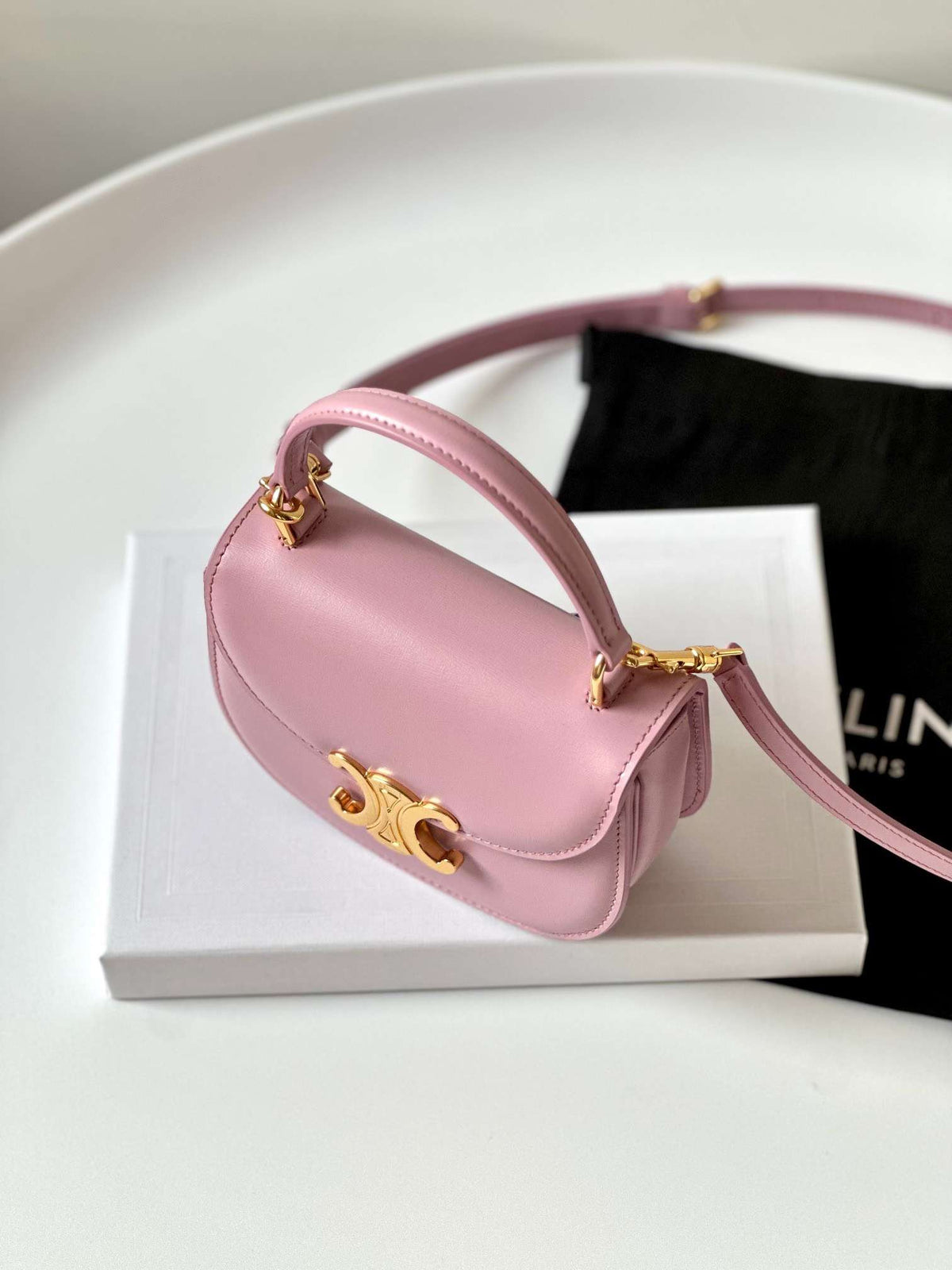 Celine Mini Handle Crossbody Pink 15.5x11cm