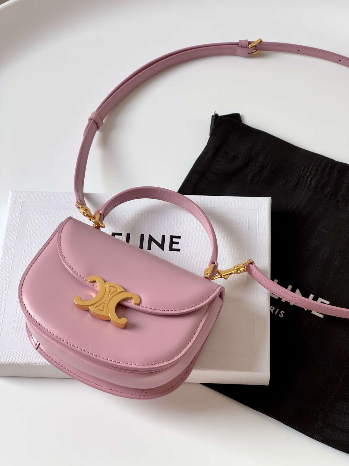 Celine Mini Handle Crossbody Pink 15.5x11cm