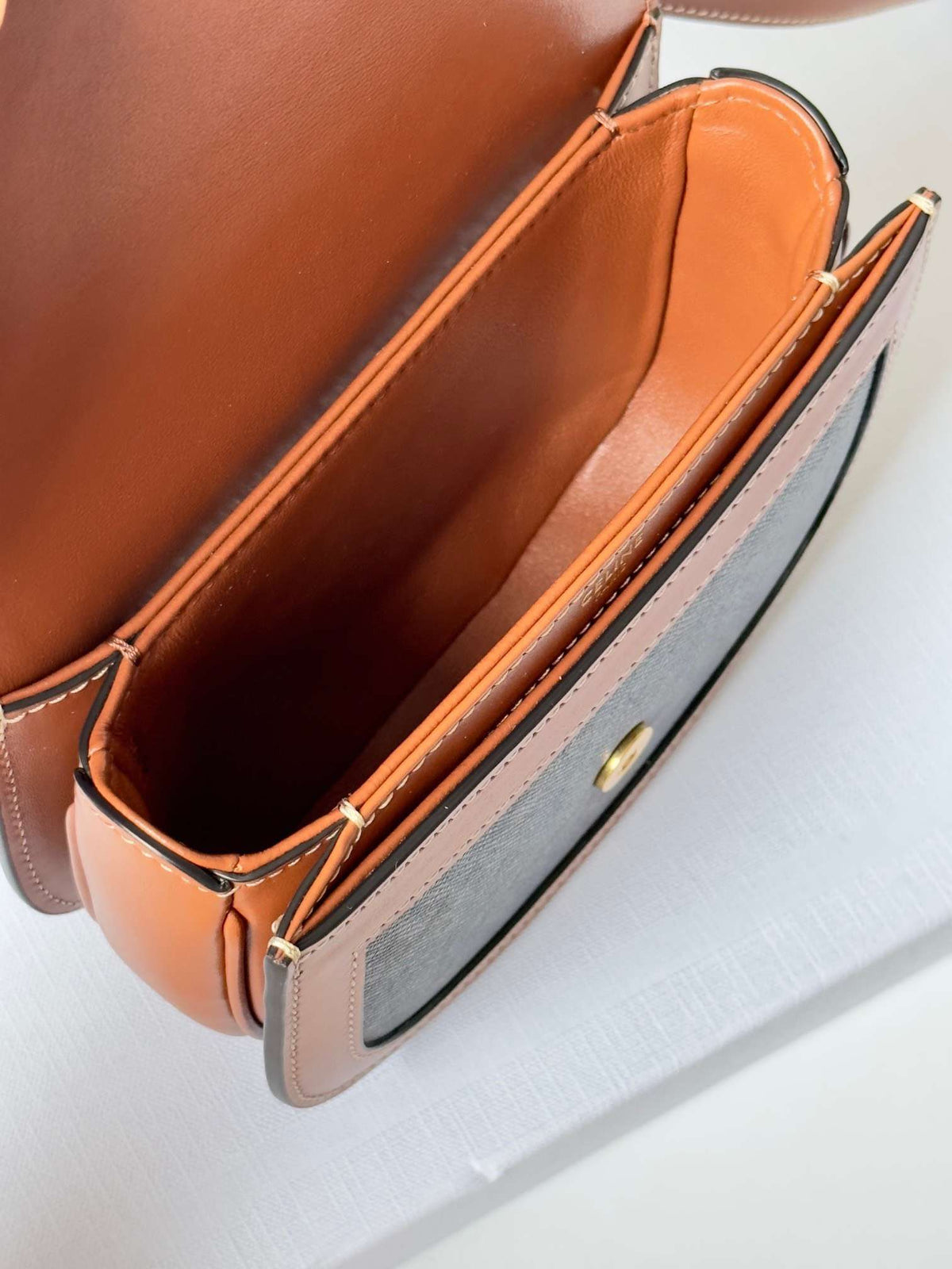 Celine Mini Handle Replica 11 Crossbody Handbag Brown Strap 15.5x11cm