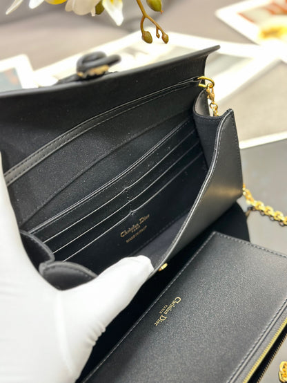 Dior Bobby Women’s Crossbody Bag Super Black Smooth Leather 21.5x12x4cm