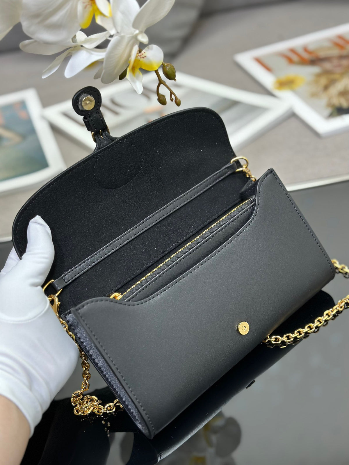 Dior Bobby Women’s Crossbody Bag Super Black Smooth Leather 21.5x12x4cm