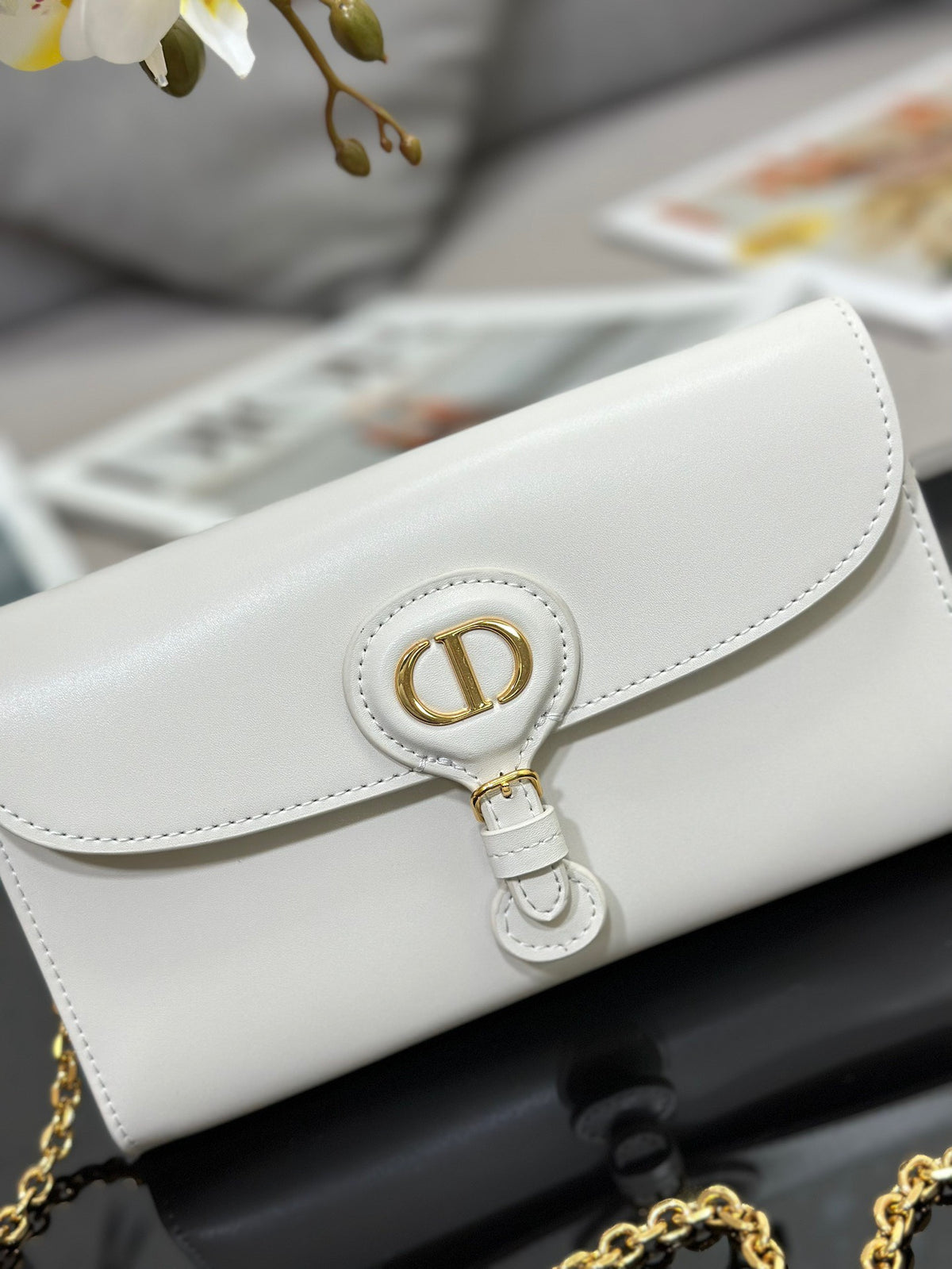 Dior Bobby Women’s Crossbody Bag Super White Smooth Leather 21.5x12x4cm