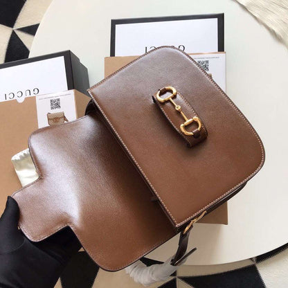 Gucci 1955 Horsebit Replica Bag 11 Women’s Brown Smooth Leather 25cm