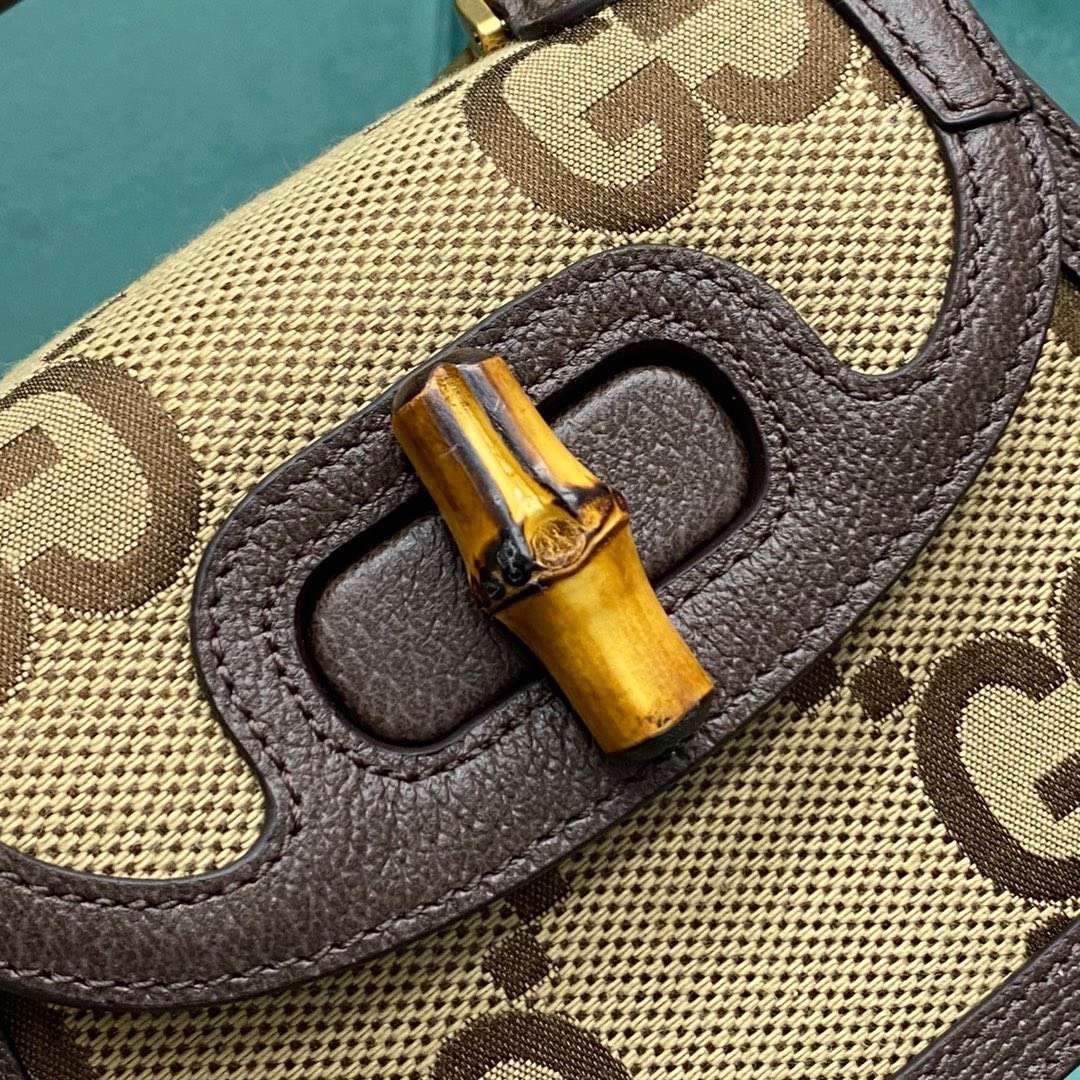Gucci Bamboo Strap Bag with High Quality Brand Logo Pattern 17cm