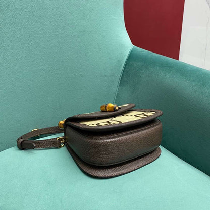 Gucci Bamboo Strap Bag with High Quality Brand Logo Pattern 17cm