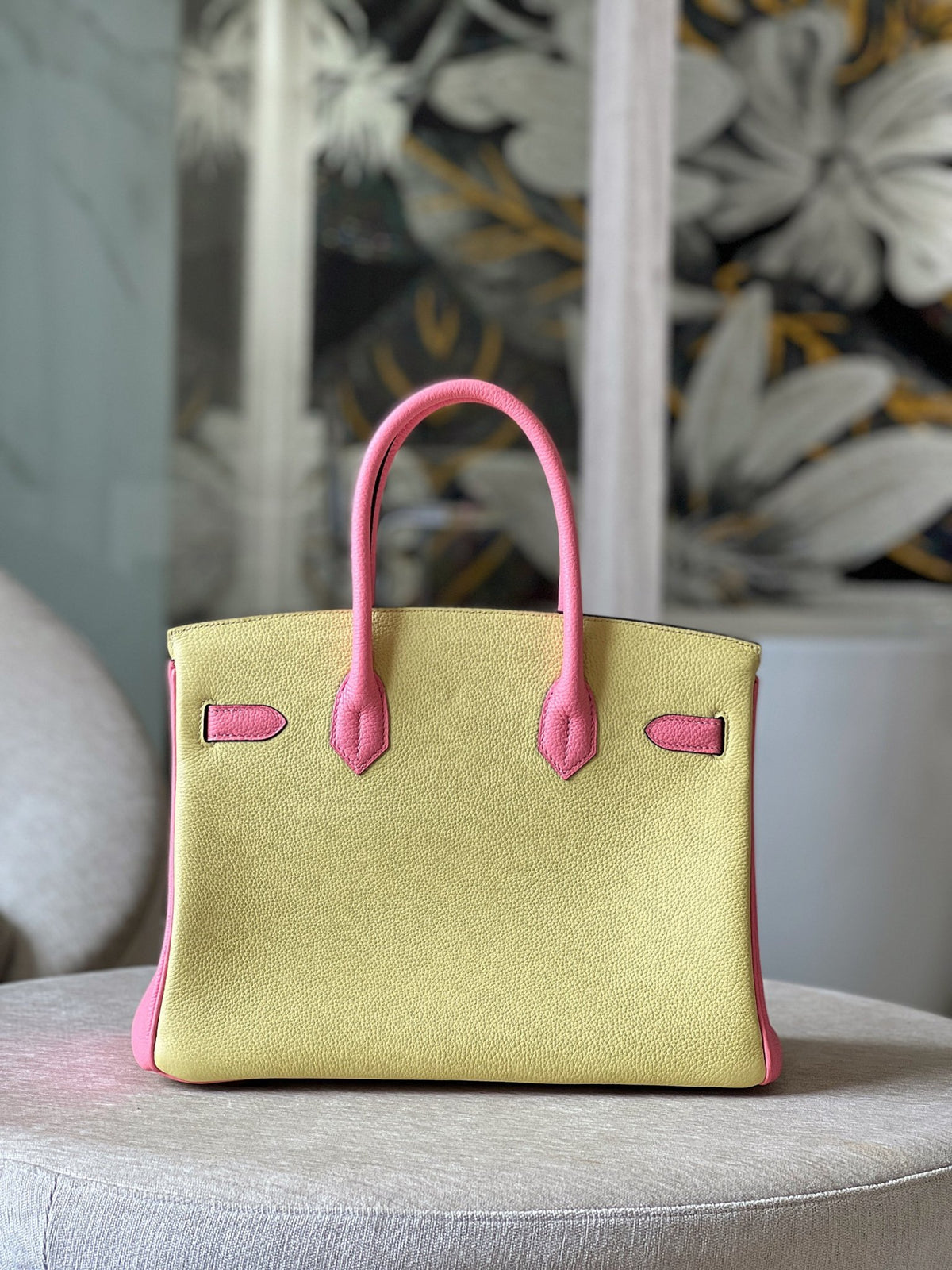 HN 30 Yellow/Rose Pink Togo Leather Gold Hardware