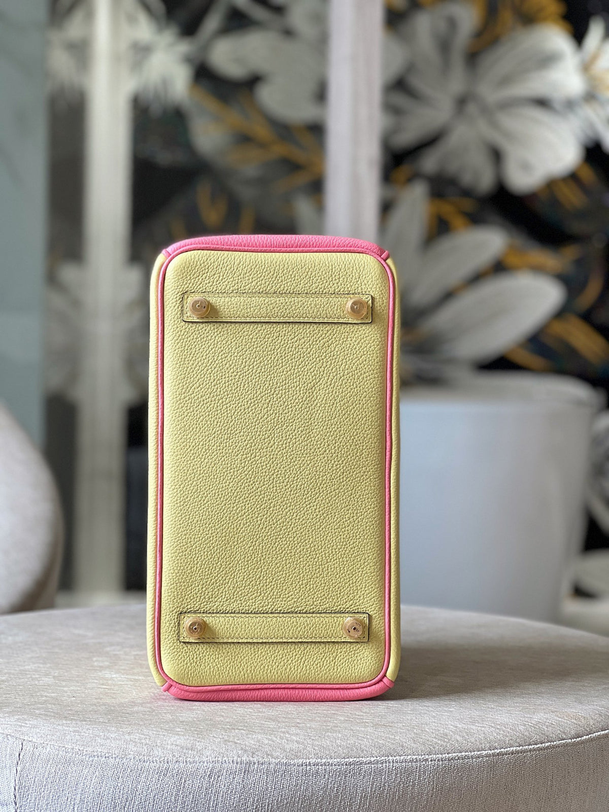 HN 30 Yellow/Rose Pink Togo Leather Gold Hardware