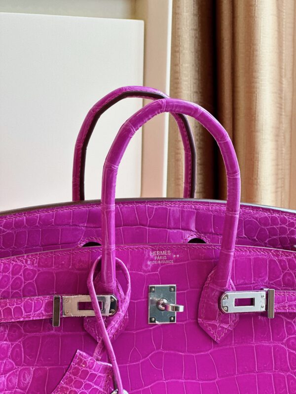 HN 25 Purple Genuine Crocodile Leather Palladium Hardware