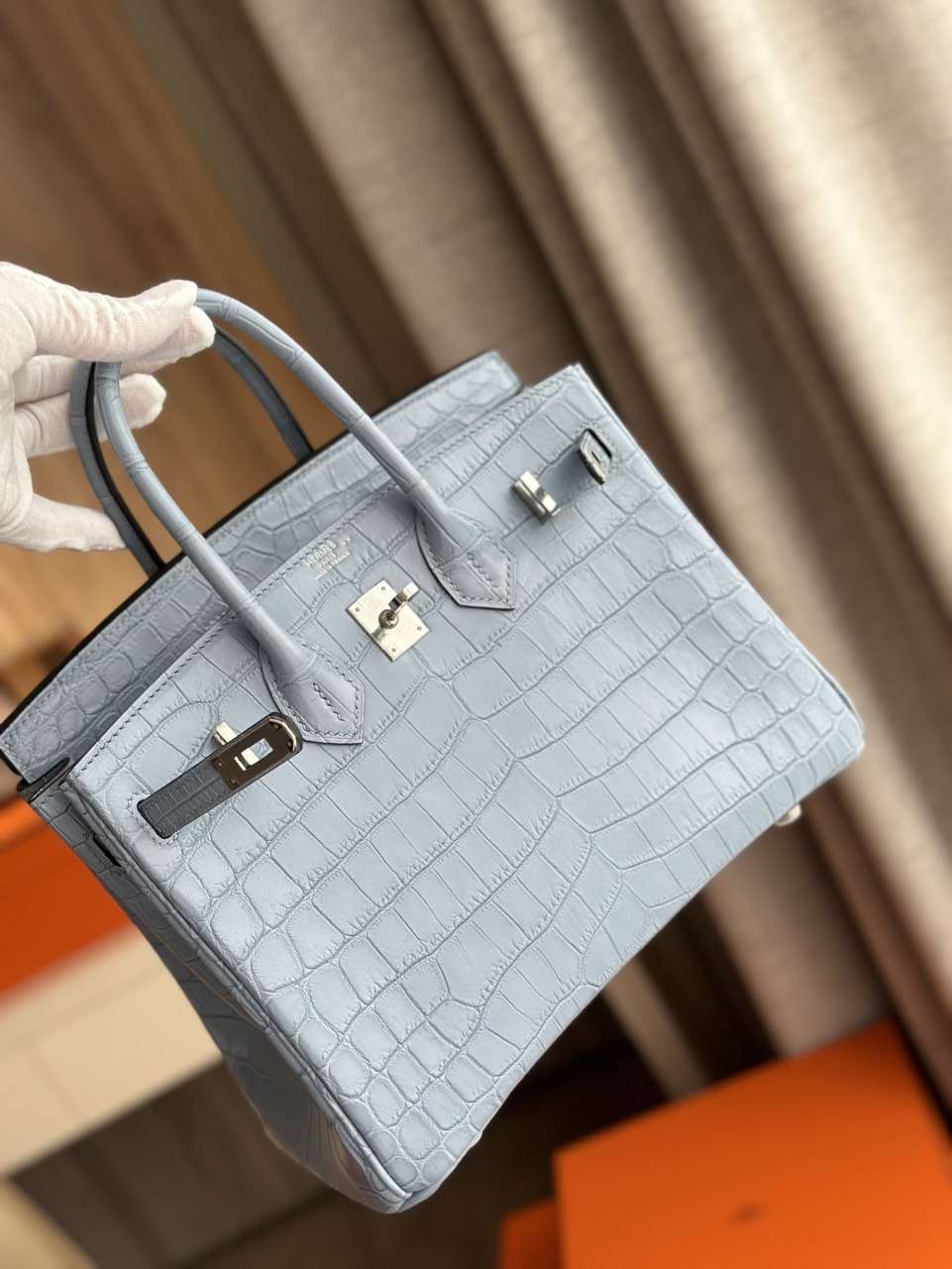 HN Like Auth Hand Sewing Imported Leather Handbags 25cm