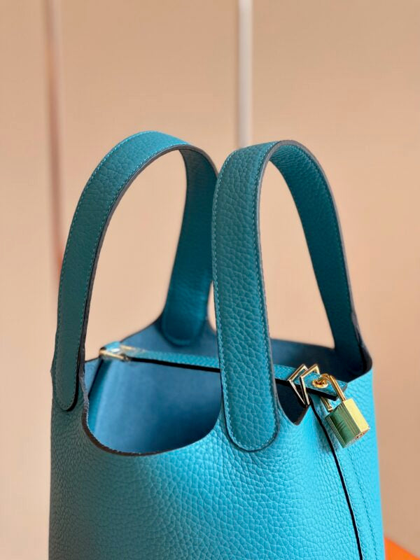 HN 18 Blue Togo Leather Gold Hardware