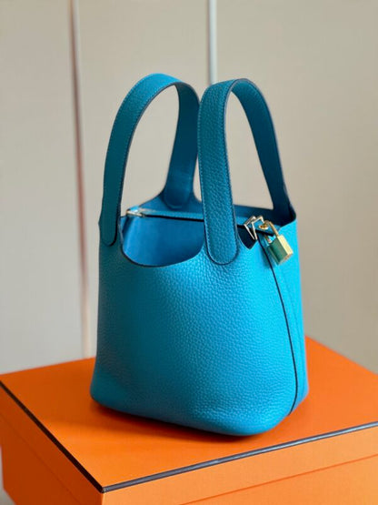 HN 18 Blue Togo Leather Gold Hardware