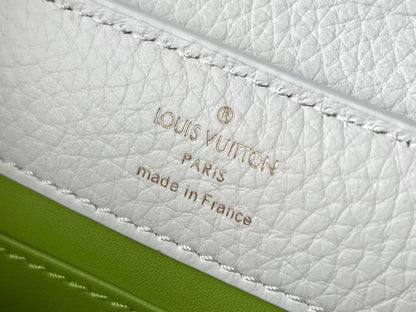 Louis Vuitton LV Capucines Green And White Pattern Handbags 21cm