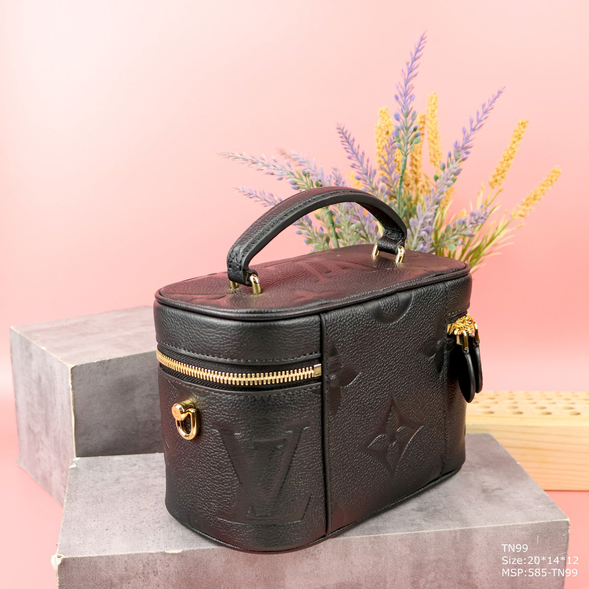Louis Vuitton LV Clutch Black Box Handbag Replica 11 19x13x10cm