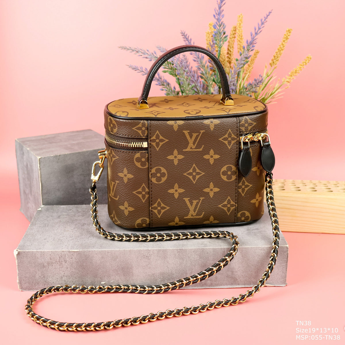 Louis Vuitton LV Clutch Box Bag Replica 11 Brown 19x13x10cm