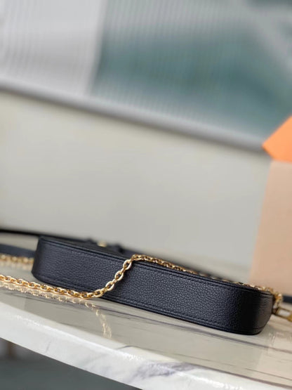 Louis Vuitton LV Easy Pouch On Strap Super Handbags Black 19×11.5x3cm