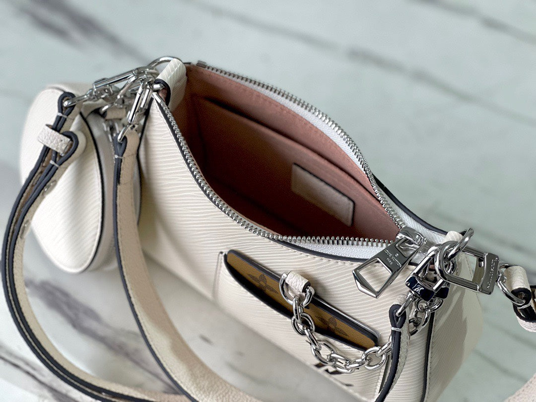 Louis Vuitton LV Marellini EPI White Full Set Replica Handbags 20cm