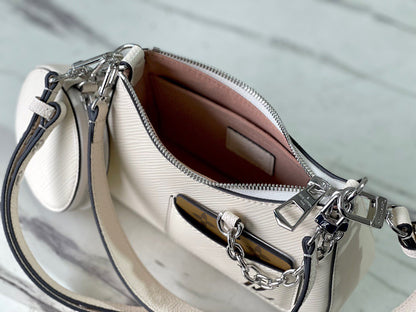 Louis Vuitton LV Marellini EPI White Full Set Replica Handbags 20cm