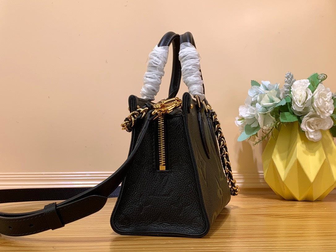 Louis Vuitton LV On The Go Mini Replica Black Handbags 25x13x10cm