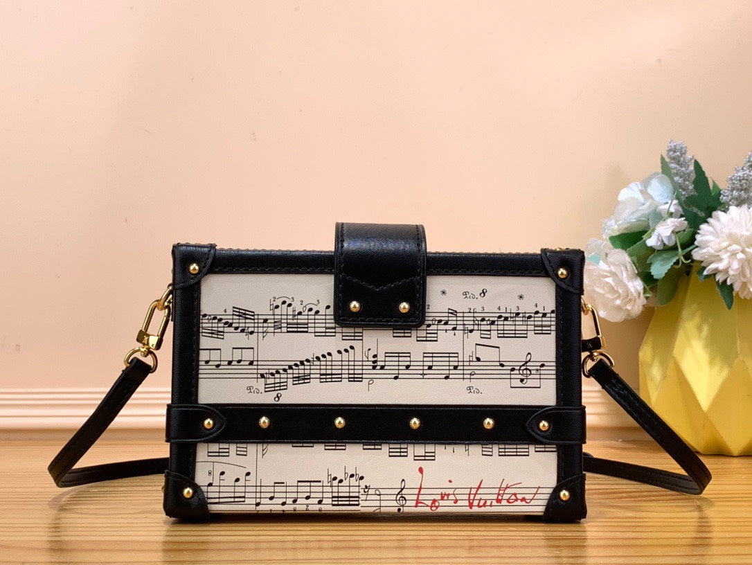Louis Vuitton LV Petite Musical Pattern Like Auth Handbags 20×12.5x5cm
