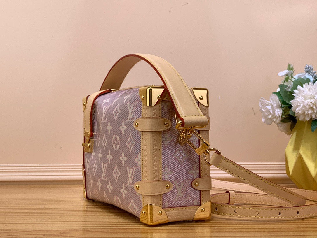 Louis Vuitton LV Side Trunk Like Auth Monogram Pattern Handbags 21x14x6cm