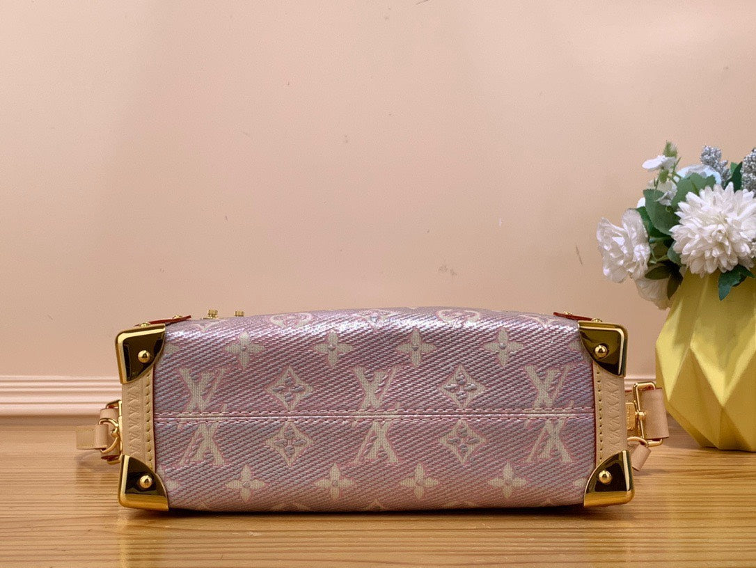 Louis Vuitton LV Side Trunk Like Auth Monogram Pattern Handbags 21x14x6cm