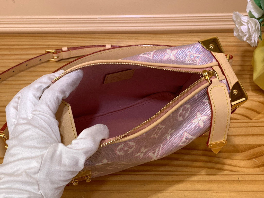 Louis Vuitton LV Side Trunk Like Auth Monogram Pattern Handbags 21x14x6cm