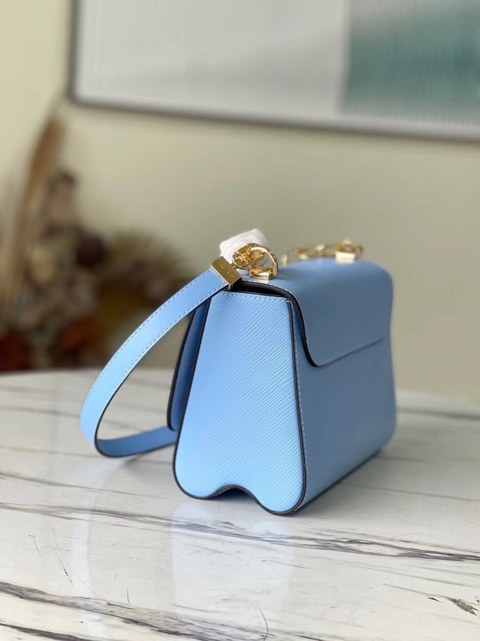 Louis Vuitton LV Twist Like Auth Woman’s Blue Handbags 24cm