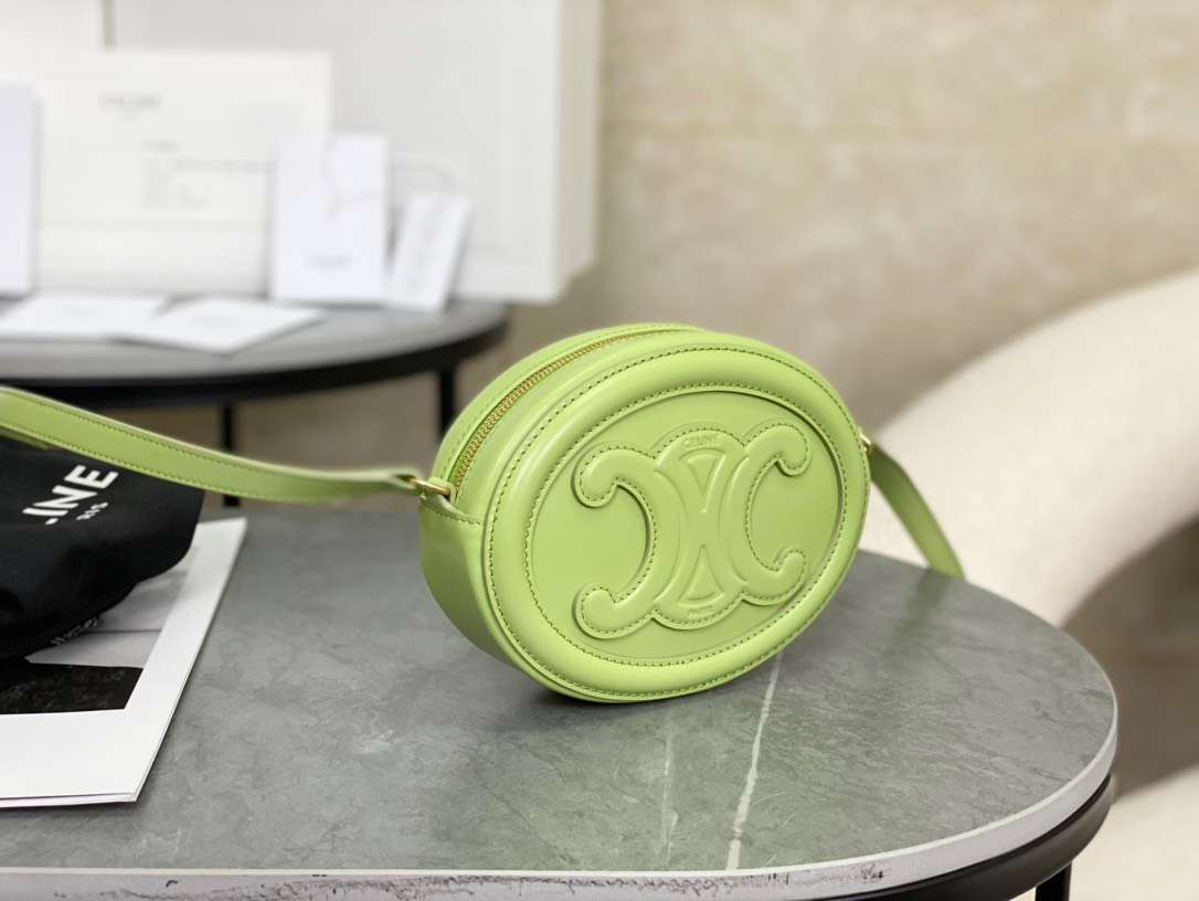 Celine Mini Handbag Replica 11 Green Smooth Leather 16×12.5x4cm