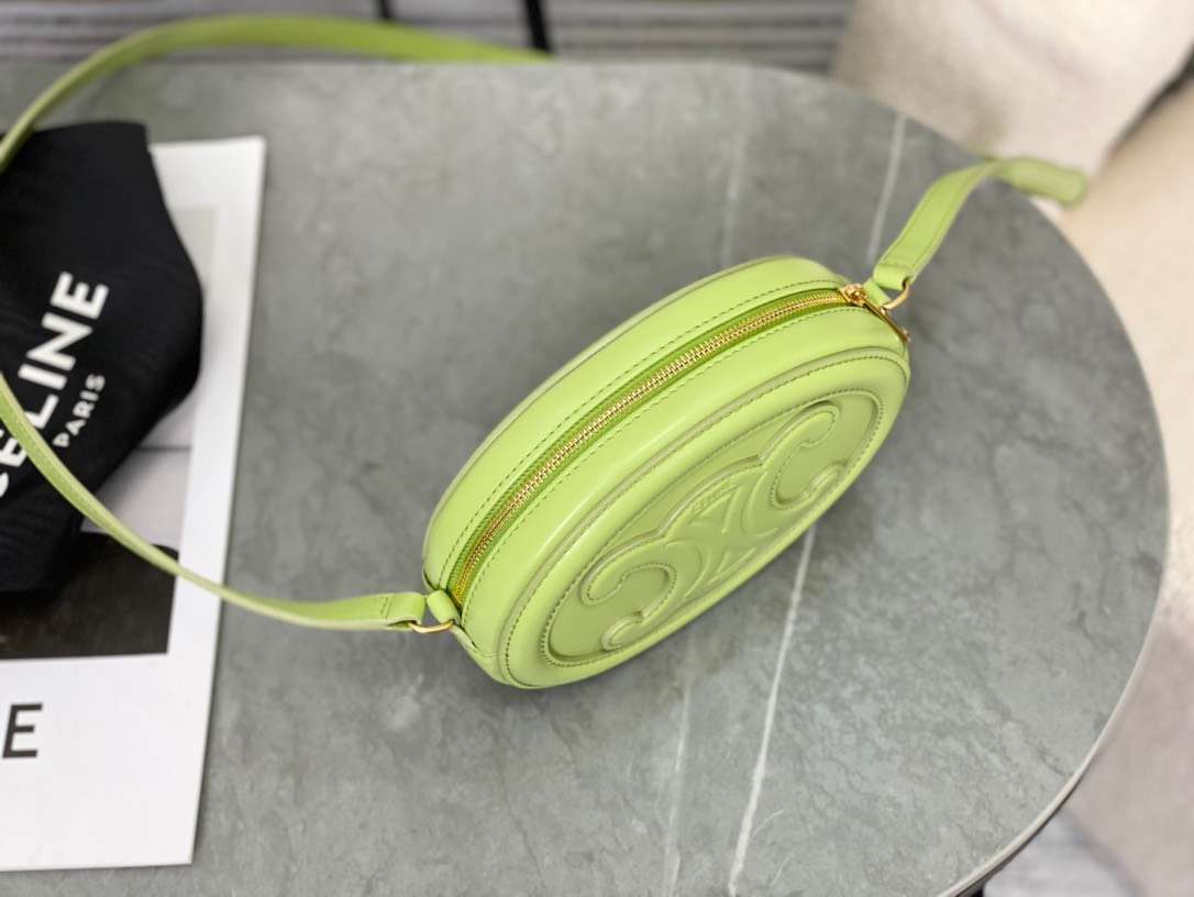 Celine Mini Handbag Replica 11 Green Smooth Leather 16×12.5x4cm