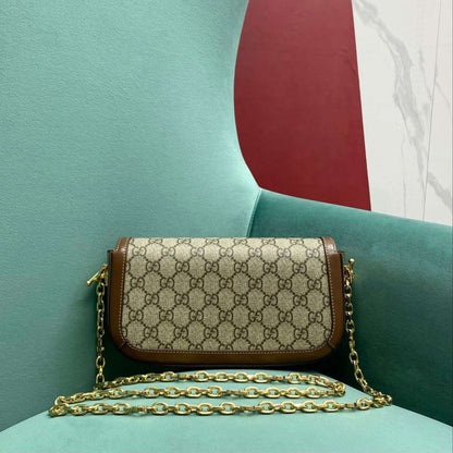 Gucci Horsebit Luxury Handbag with Brand Logo Pattern 23.5cm