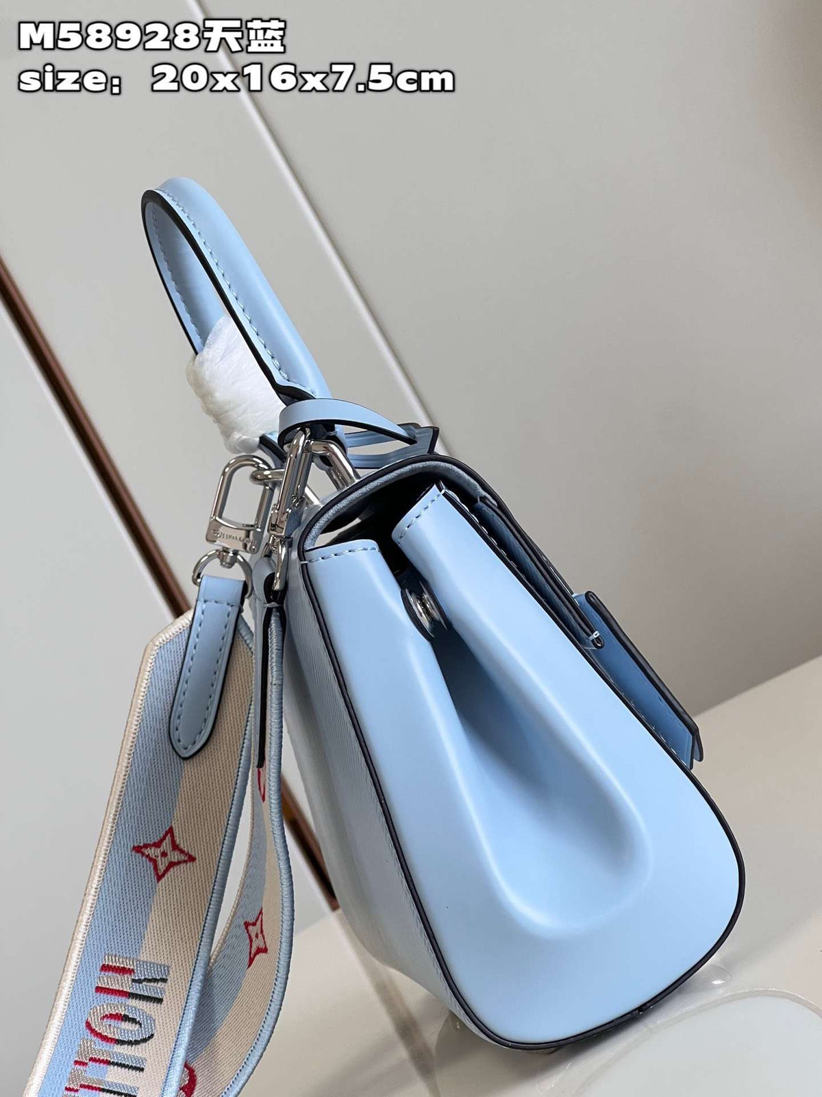 Louis Vuitton Clunny Blue Raised Pattern Handbags 20x16cm
