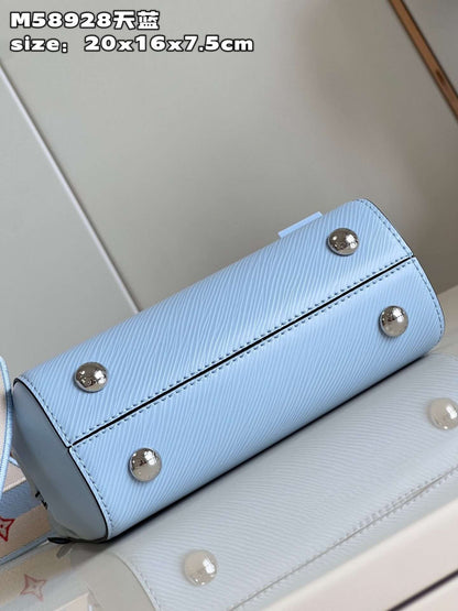 Louis Vuitton Clunny Blue Raised Pattern Handbags 20x16cm
