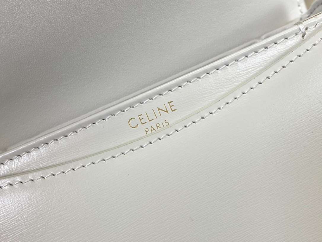 Celine Handle White Smooth Leather 15.5×11.5x5cm