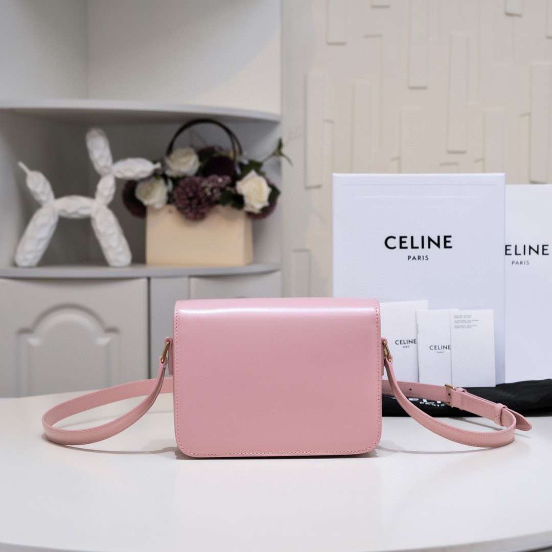 Celine Mini Handbag Pink Smooth Leather 19cm
