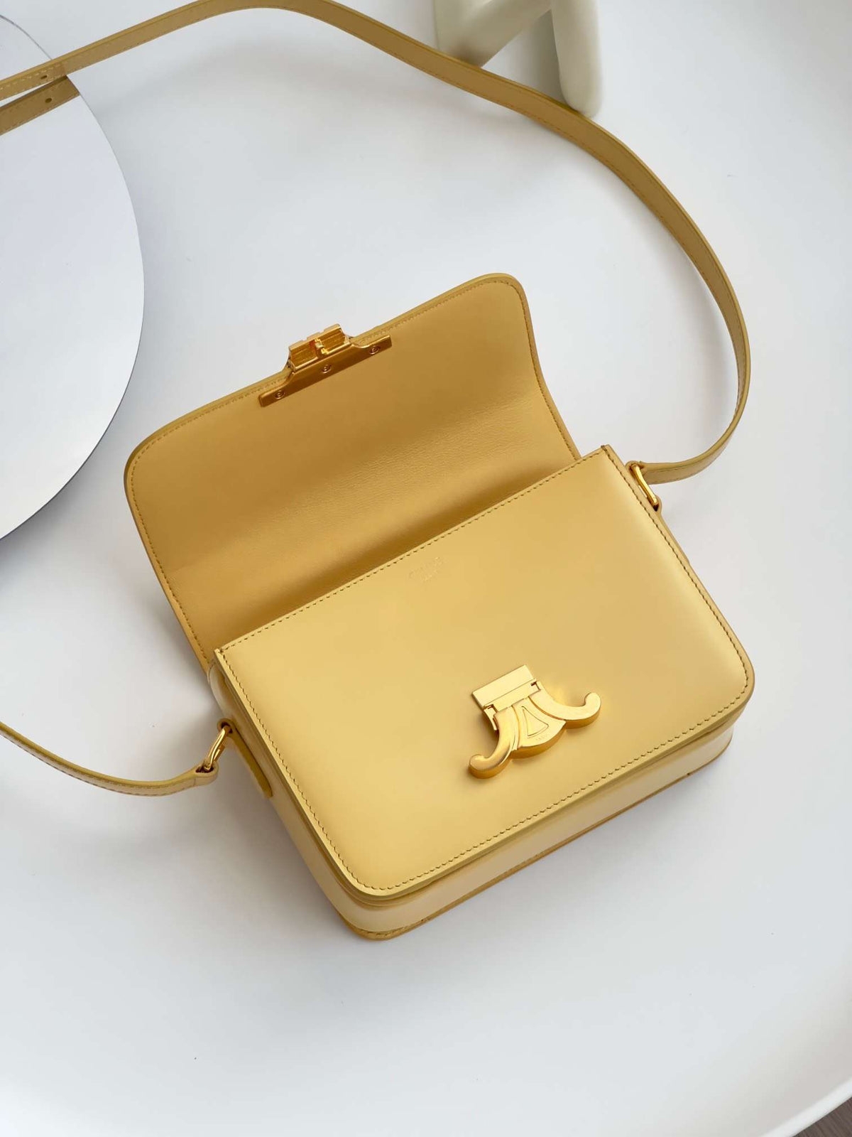 Celine Mini Handbag Orange Yellow Super Quality Smooth Leather 19cm