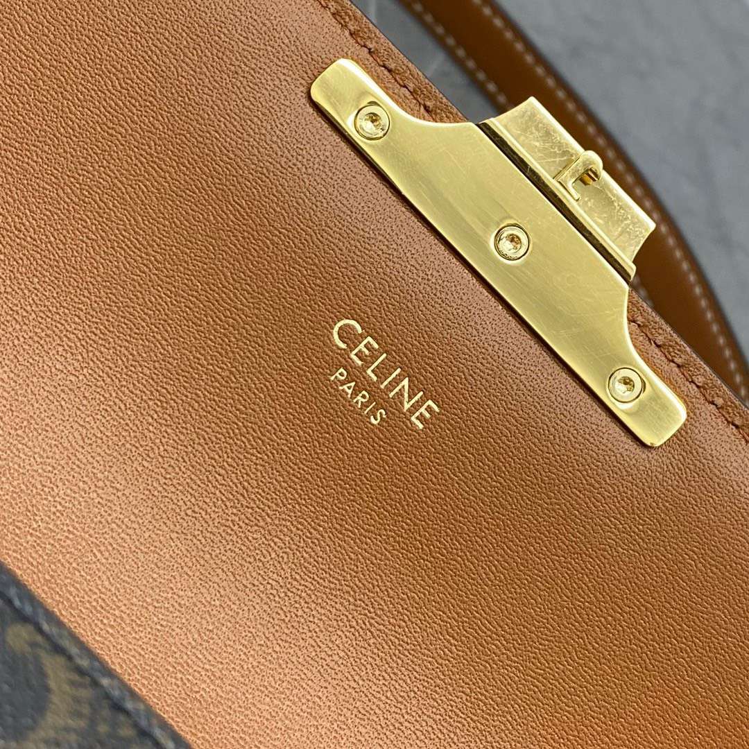 Celine Triomphe Handbag Printed Logo Super Quality Smooth Leather 20x12cm