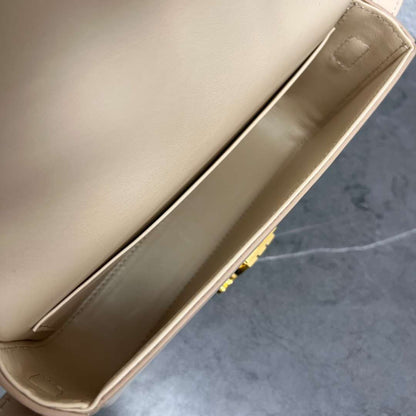 Celine Triomphe Handbag Replica Milky White Super Smooth Leather 20x12cm