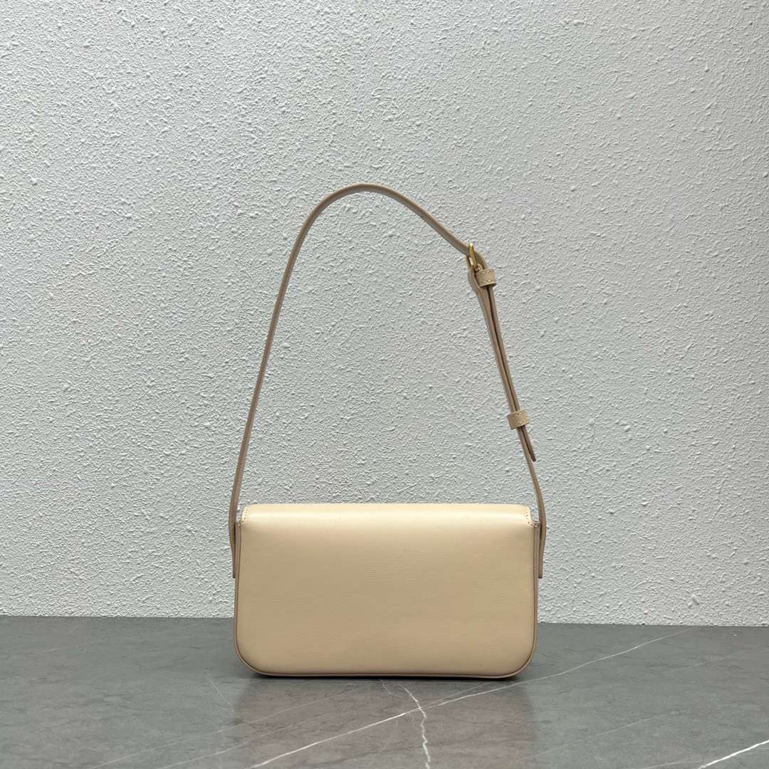 Celine Triomphe Handbag Replica Milky White Super Smooth Leather 20x12cm