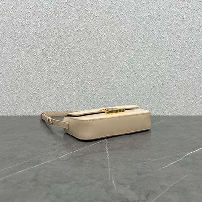 Celine Triomphe Handbag Replica Milky White Super Smooth Leather 20x12cm