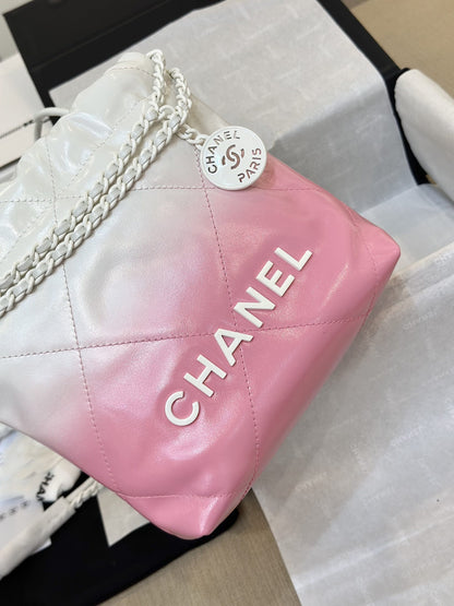 Chanel 11 Handbag 22 Mini Mix White Pink Woman’s 20cm