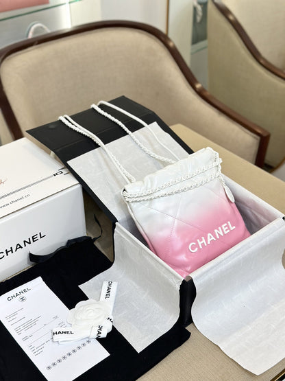 Chanel 11 Handbag 22 Mini Mix White Pink Woman’s 20cm