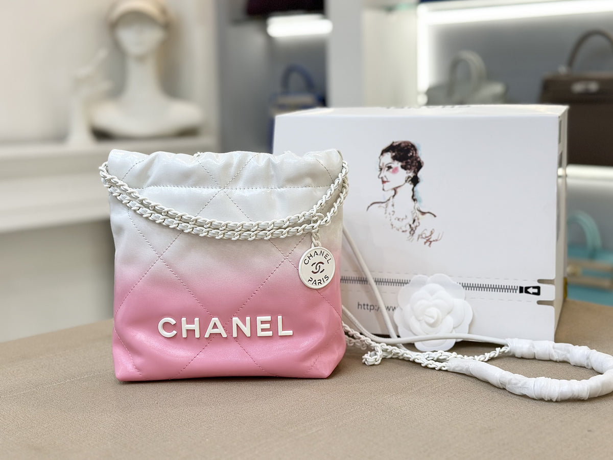 Chanel 11 Handbag 22 Mini Mix White Pink Woman’s 20cm